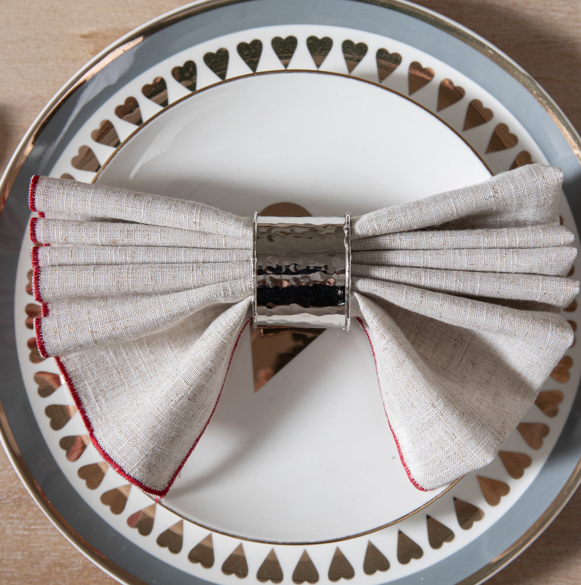 Hammered Metal Napkin Rings – Organic Form