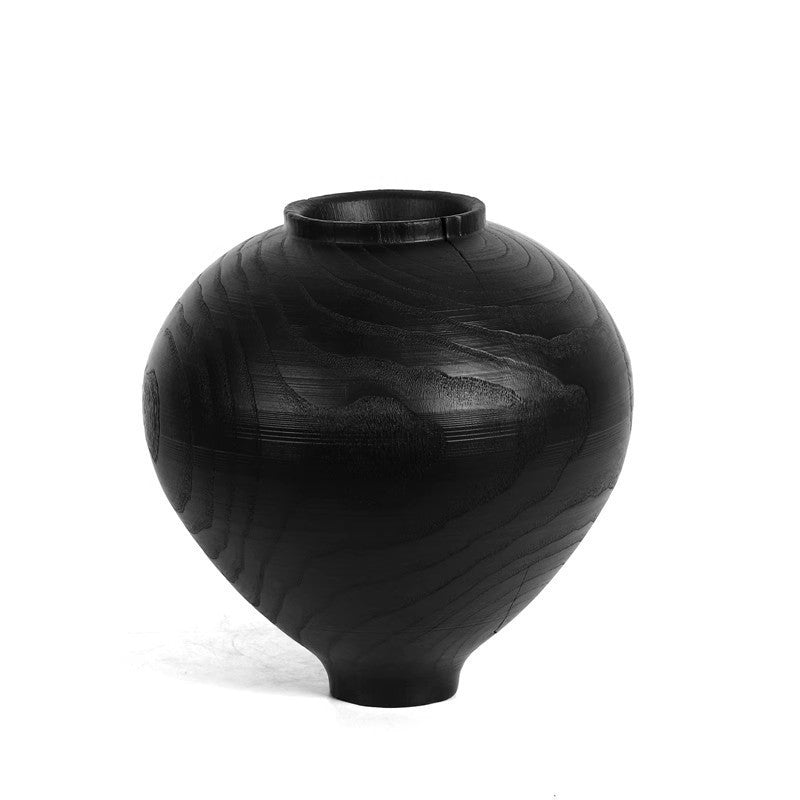Black wood grain flower vase/vase