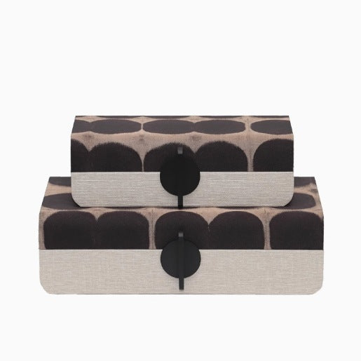 Leather round buckle decorative box, ornament jewelry storage box