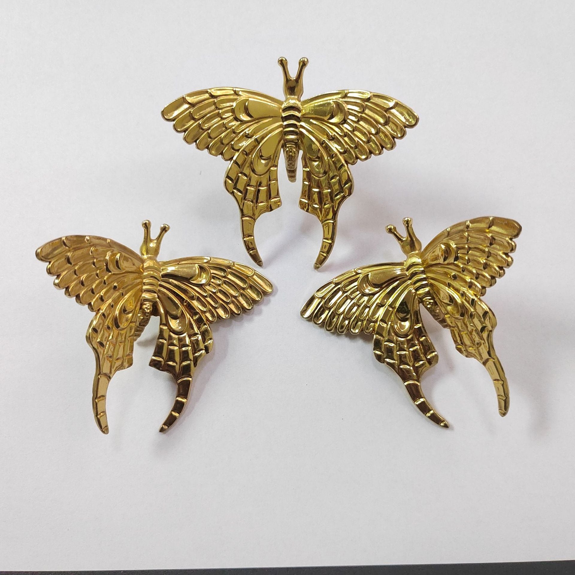Brass butterfly handle storage box handle