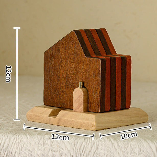 Solid wood creative insulated coaster, heat-resistant coffee pad