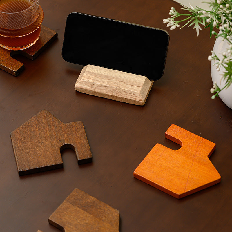 Solid wood creative insulated coaster, heat-resistant coffee pad