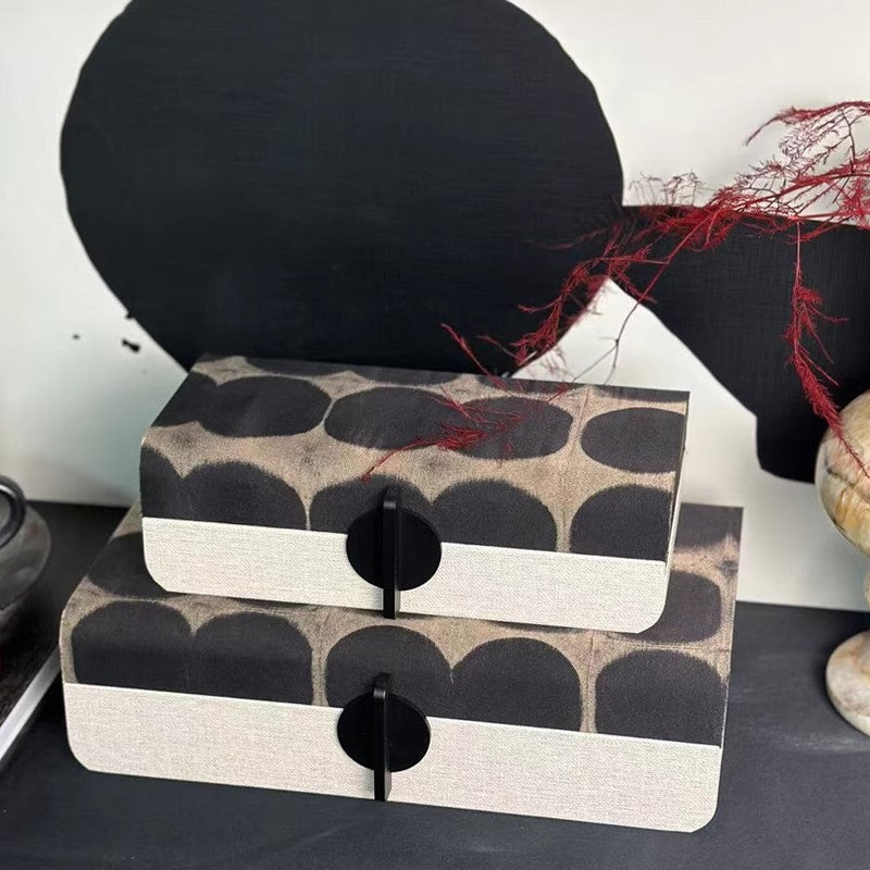 Leather round buckle decorative box, ornament jewelry storage box