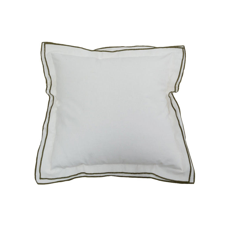 Double-Edge Pressed Linen Blend Throw Pillow