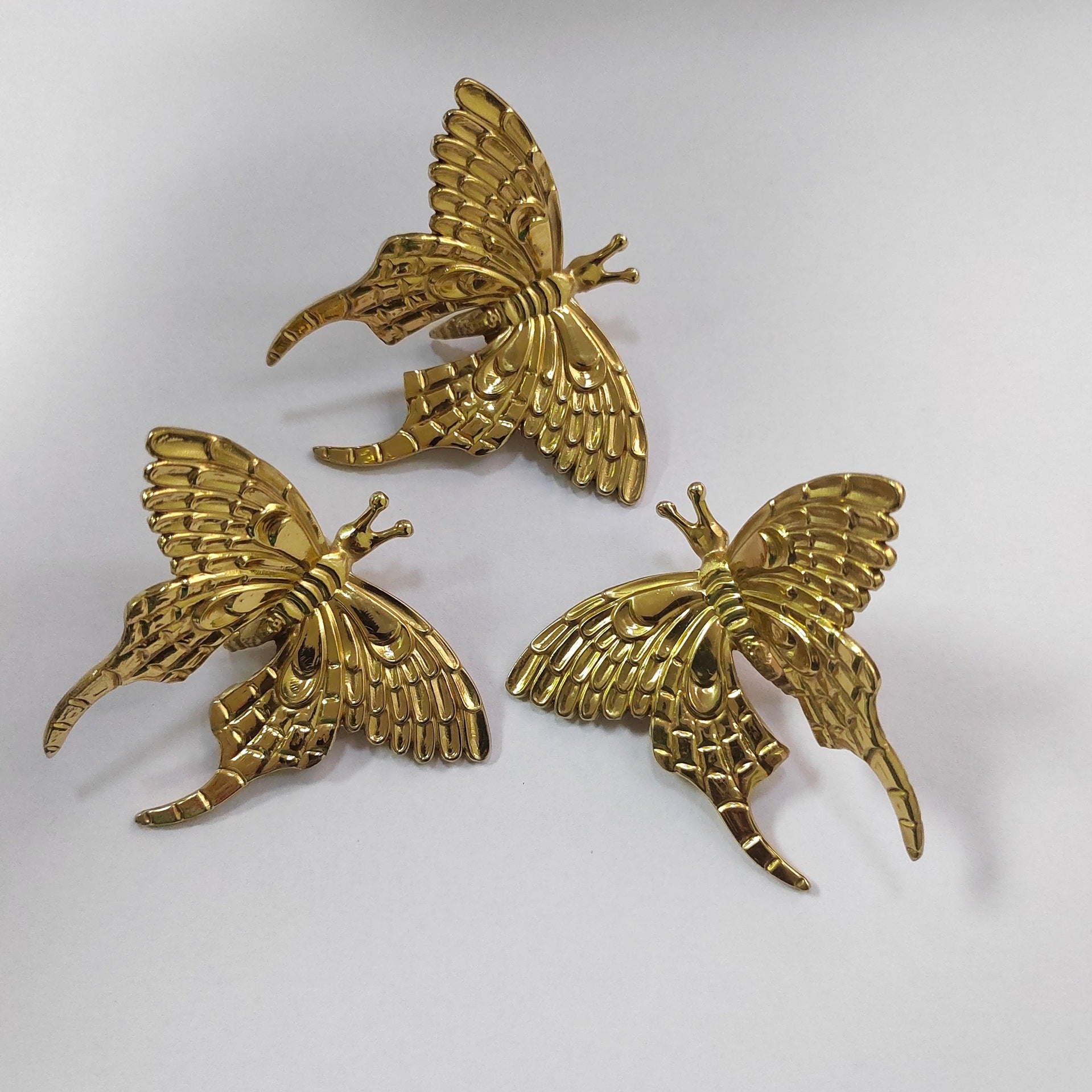 Brass butterfly handle storage box handle