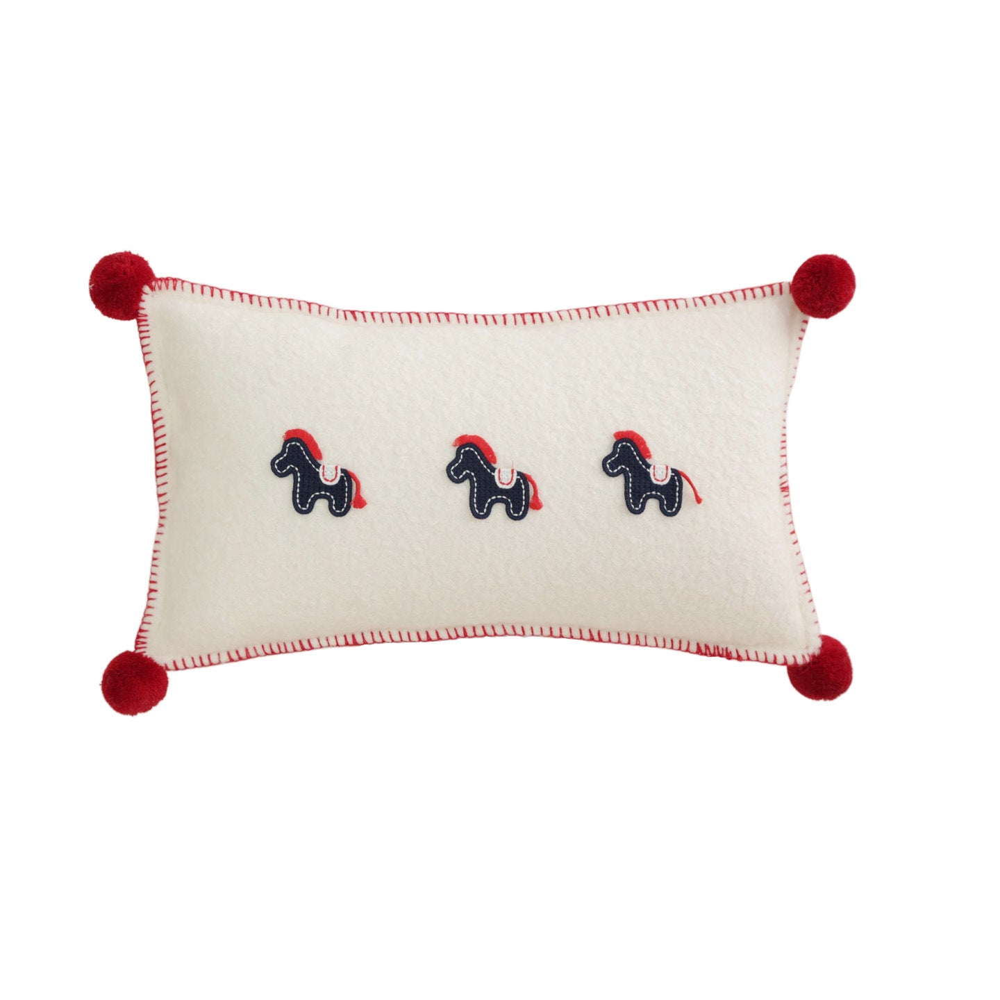 Horse Motif Plush Throw Pillow