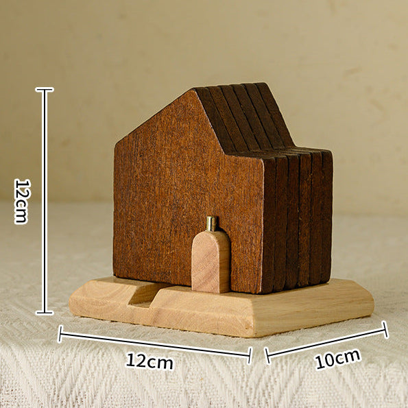 Solid wood creative insulated coaster, heat-resistant coffee pad