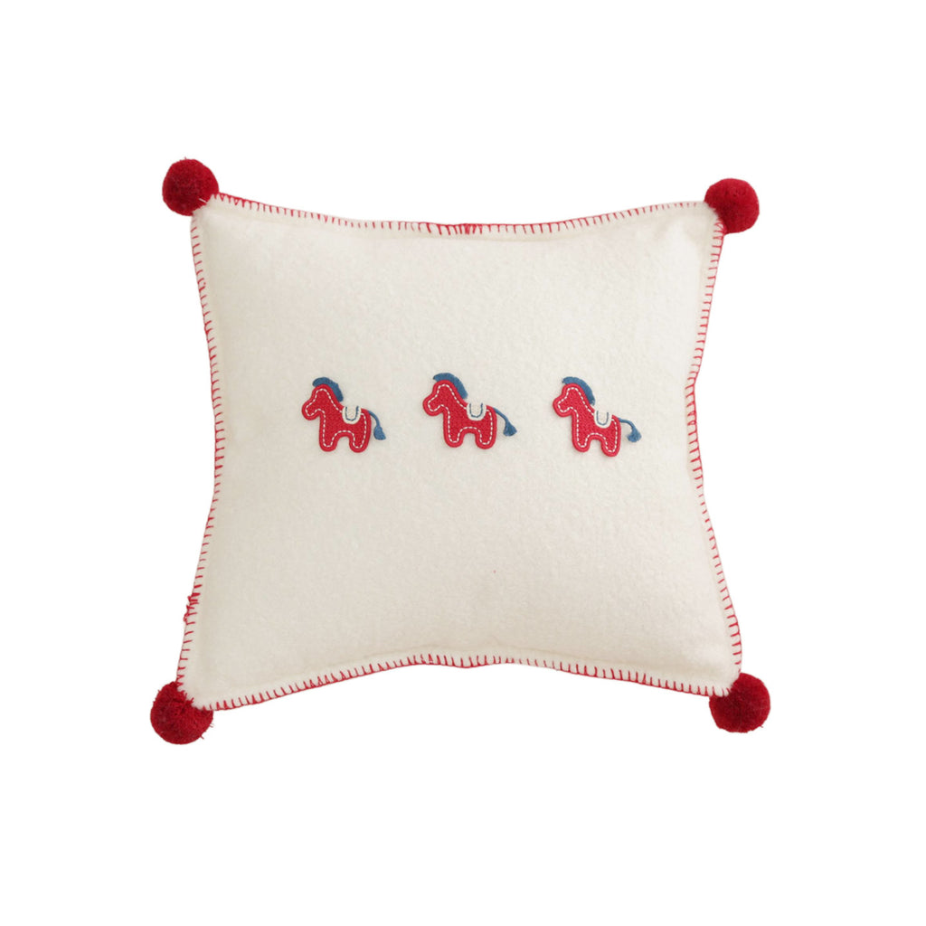 Horse Motif Plush Throw Pillow