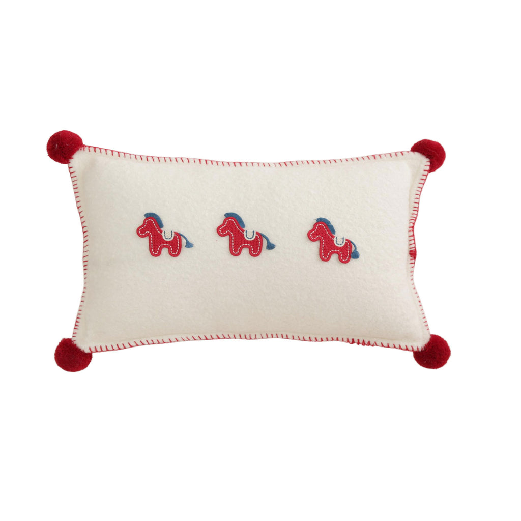 Horse Motif Plush Throw Pillow