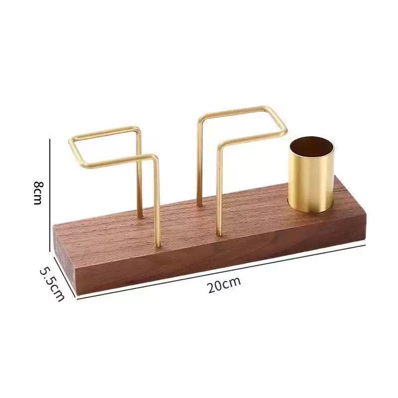 Wooden creative vertical tissue holder desktop paper clip