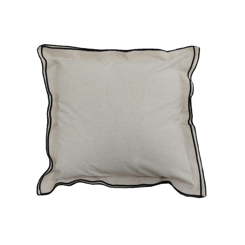 Double-Edge Pressed Linen Blend Throw Pillow