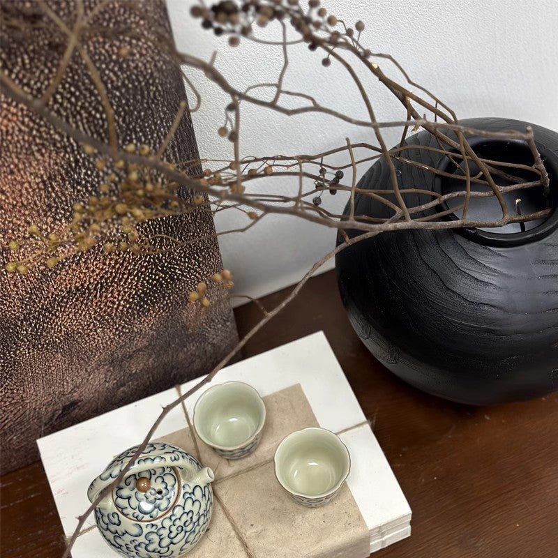 Black wood grain flower vase/vase