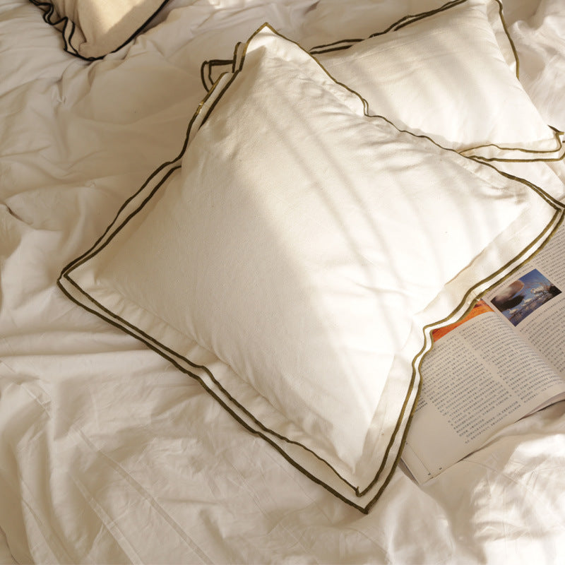 Double-Edge Pressed Linen Blend Throw Pillow