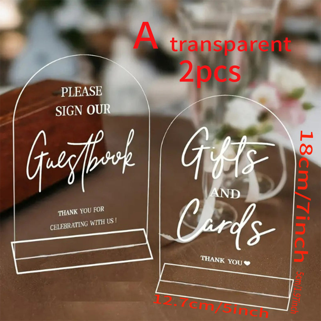 Acrylic Wedding Reception Sign/Arched Wedding Display Stand Card