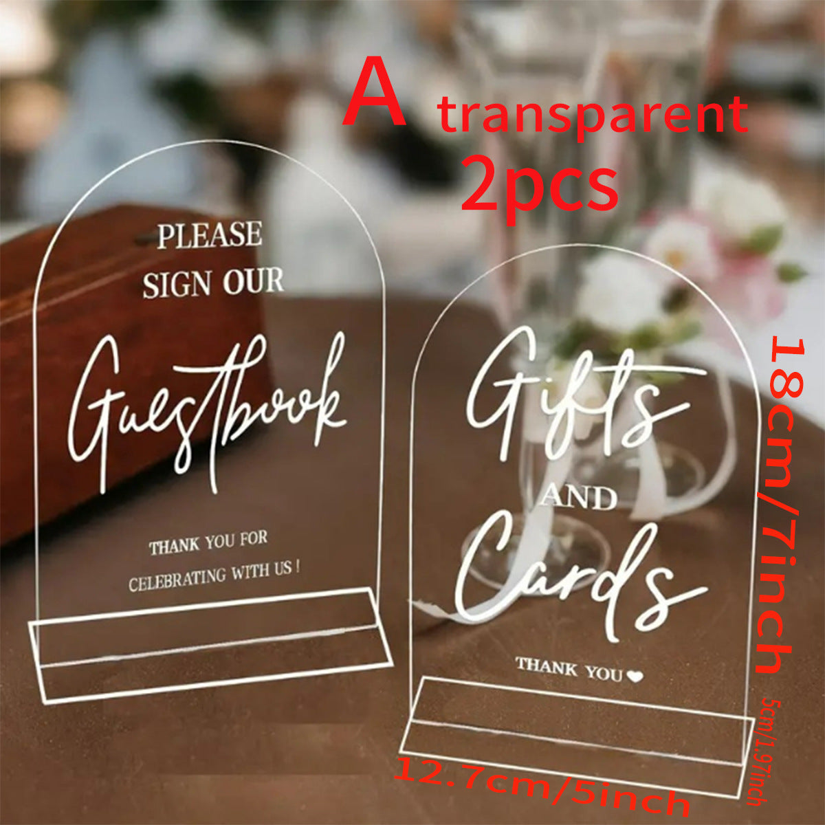 Acrylic Wedding Reception Sign/Arched Wedding Display Stand Card