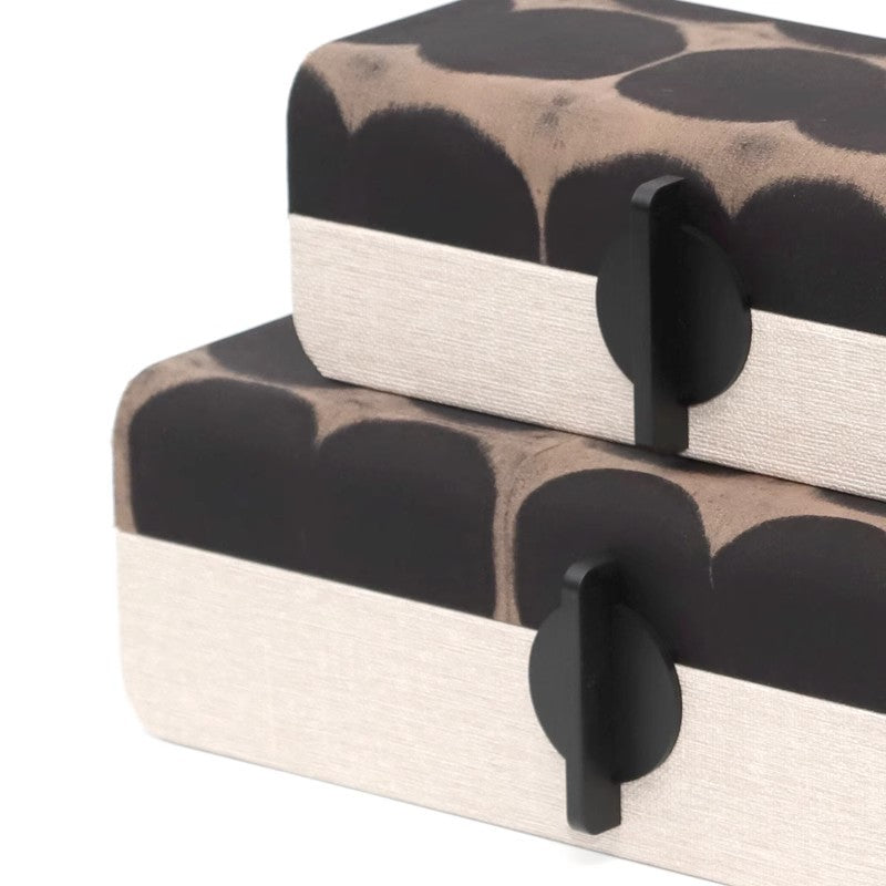 Leather round buckle decorative box, ornament jewelry storage box