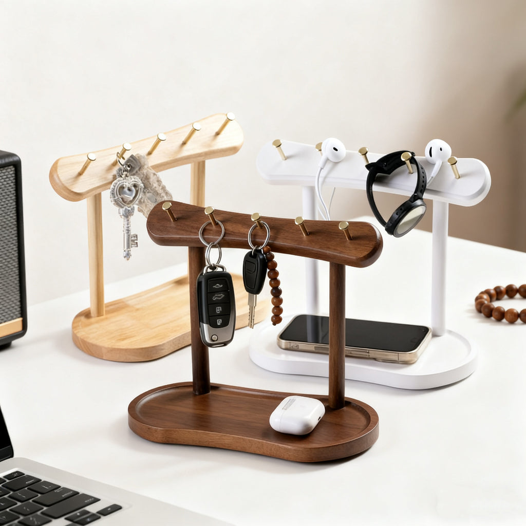 Minimalist Solid Wood Key Storage Rack