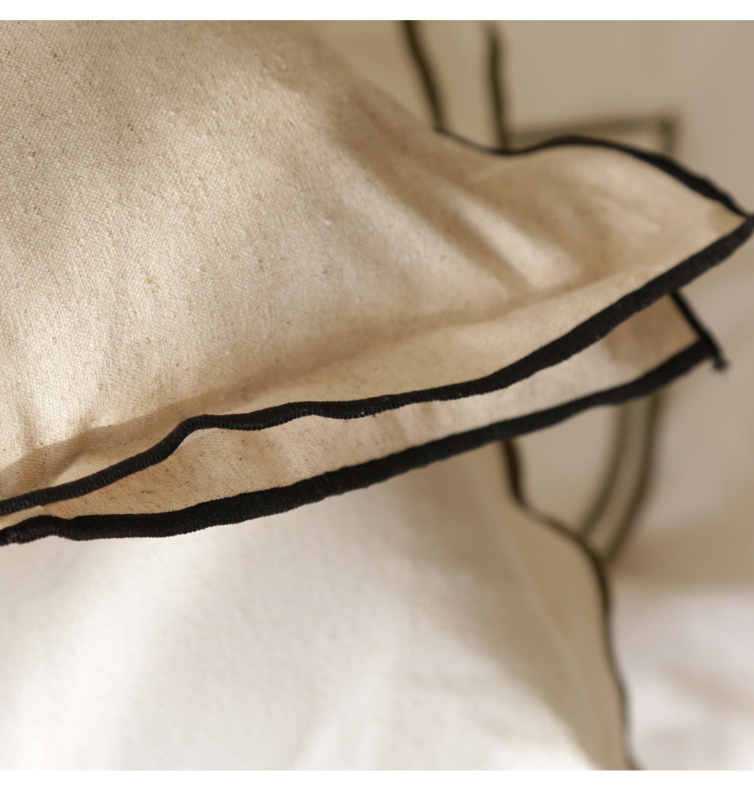 Double-Edge Pressed Linen Blend Throw Pillow