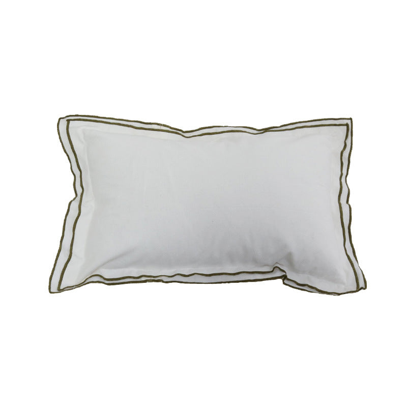 Double-Edge Pressed Linen Blend Throw Pillow