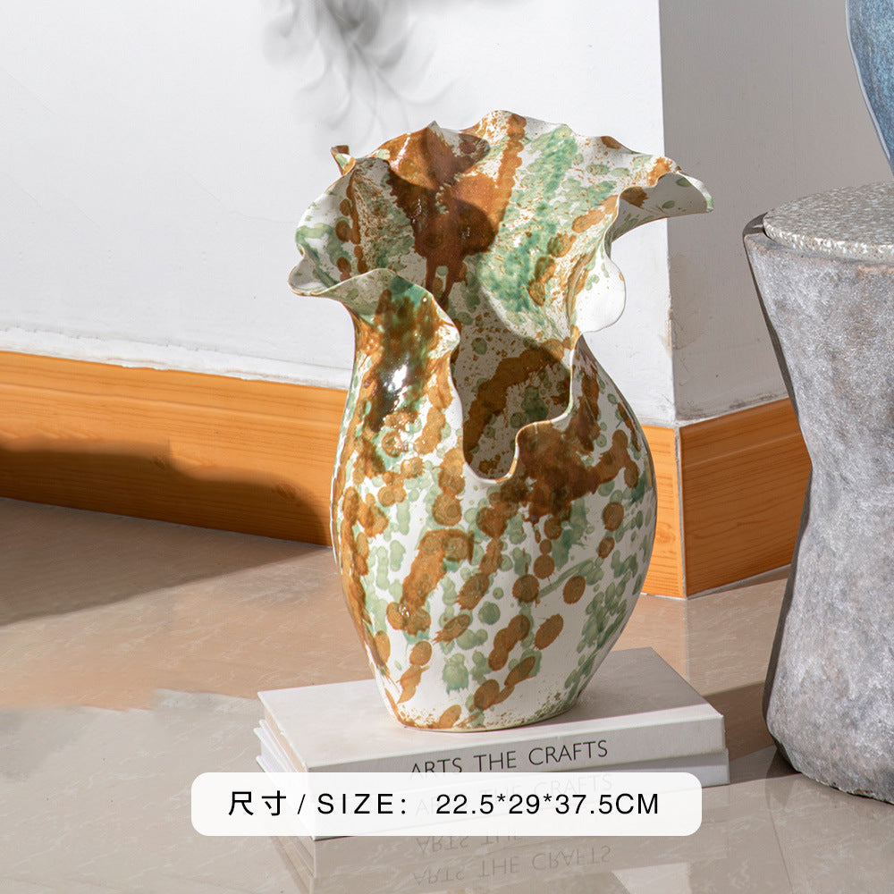 Handcrafted White Ceramic Vase, Classic Elegant Table Decor, Artisanal Home Decor