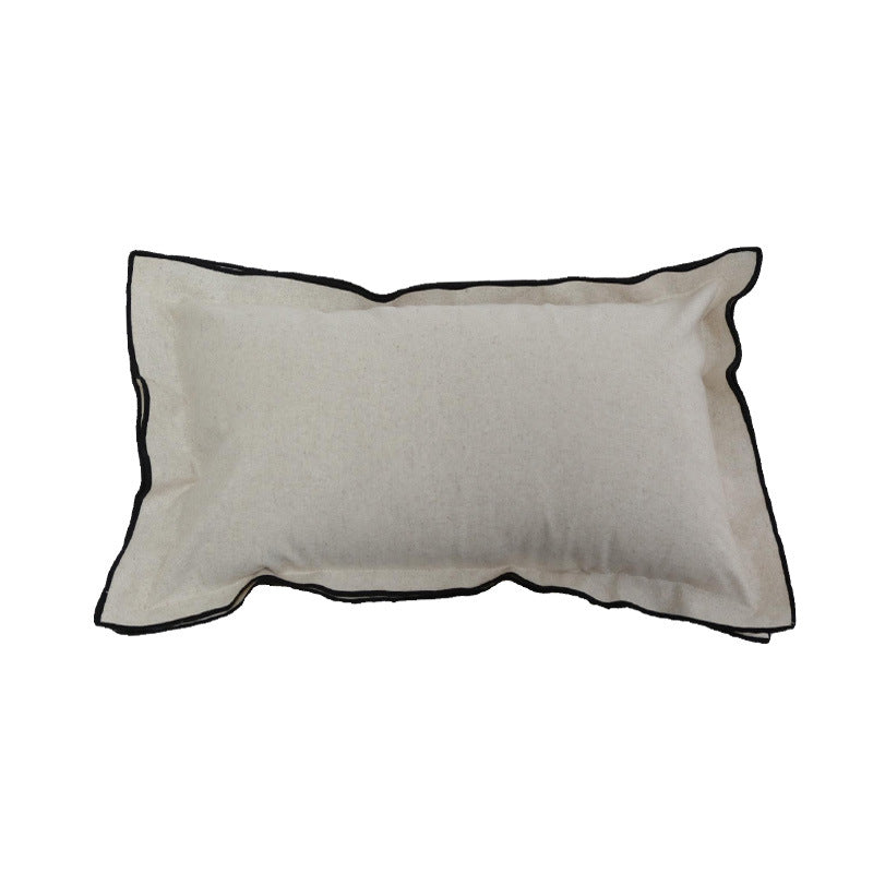 Double-Edge Pressed Linen Blend Throw Pillow