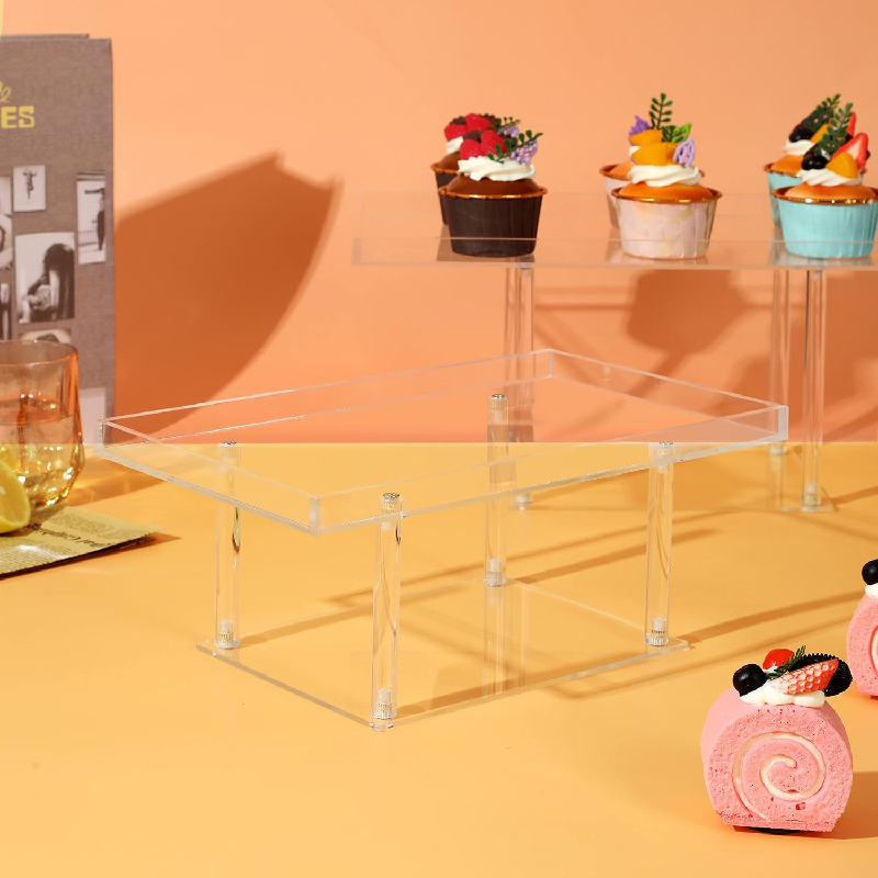 Assembled acrylic cake dessert display stand