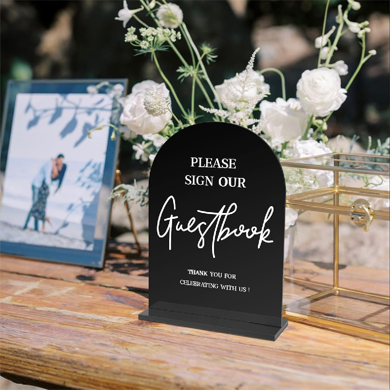 Acrylic Wedding Reception Sign/Arched Wedding Display Stand Card