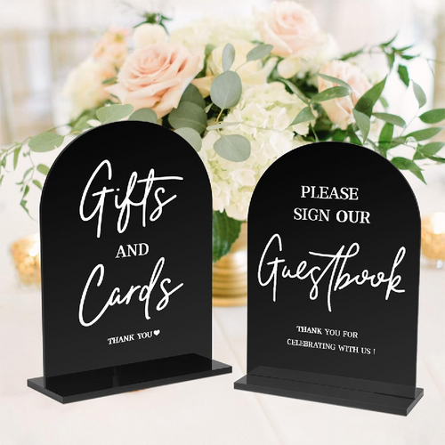 Acrylic Wedding Reception Sign/Arched Wedding Display Stand Card