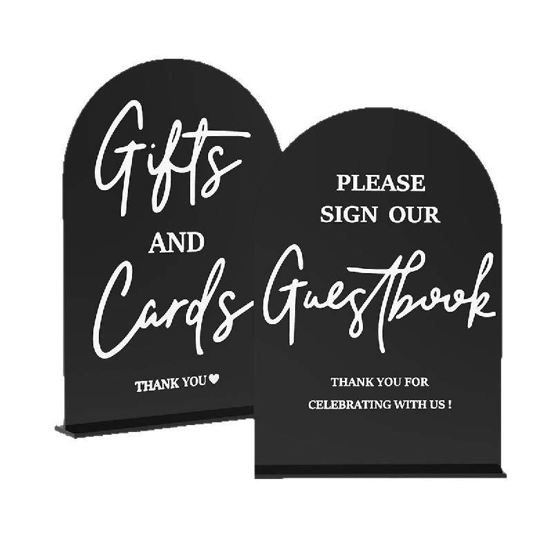 Acrylic Wedding Reception Sign/Arched Wedding Display Stand Card