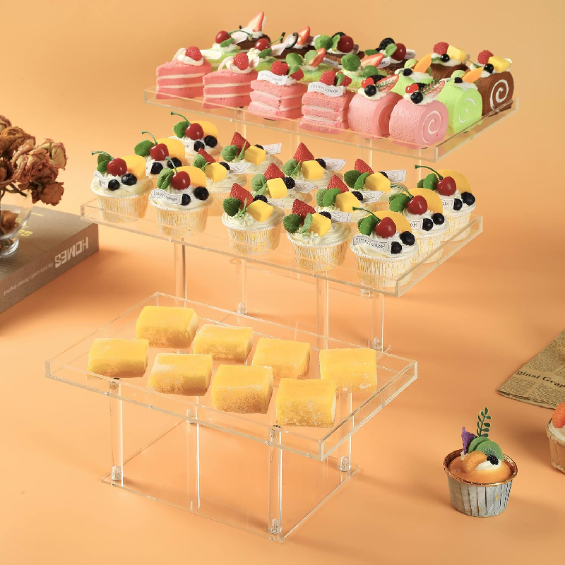 Assembled acrylic cake dessert display stand