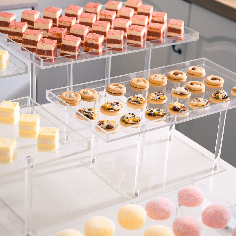 Assembled acrylic cake dessert display stand