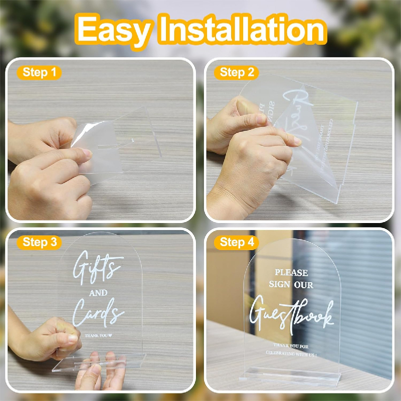 Acrylic Wedding Reception Sign/Arched Wedding Display Stand Card