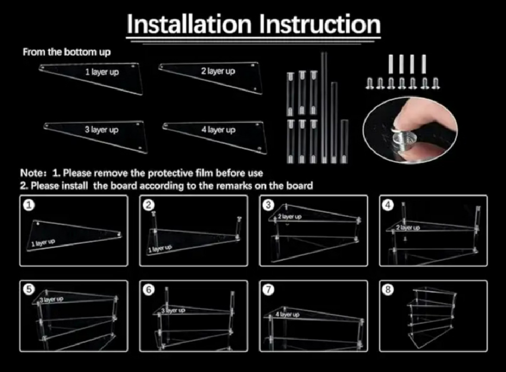 Multi-Tier Acrylic Display & Organizer Rack