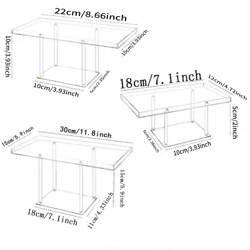 Assembled acrylic cake dessert display stand