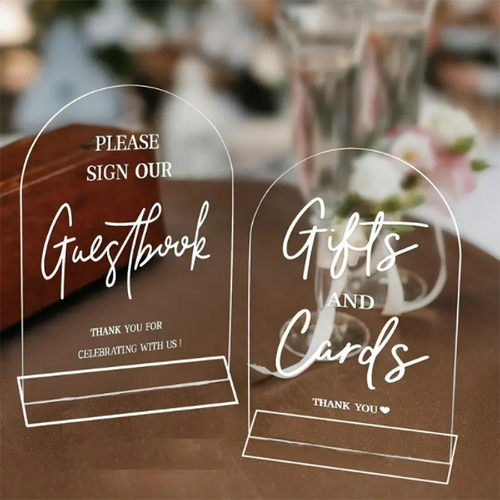 Acrylic Wedding Reception Sign/Arched Wedding Display Stand Card