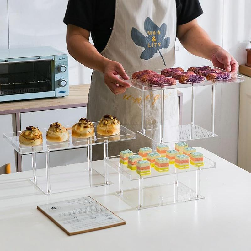 Assembled acrylic cake dessert display stand
