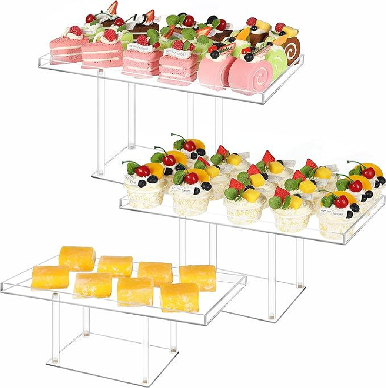 Assembled acrylic cake dessert display stand